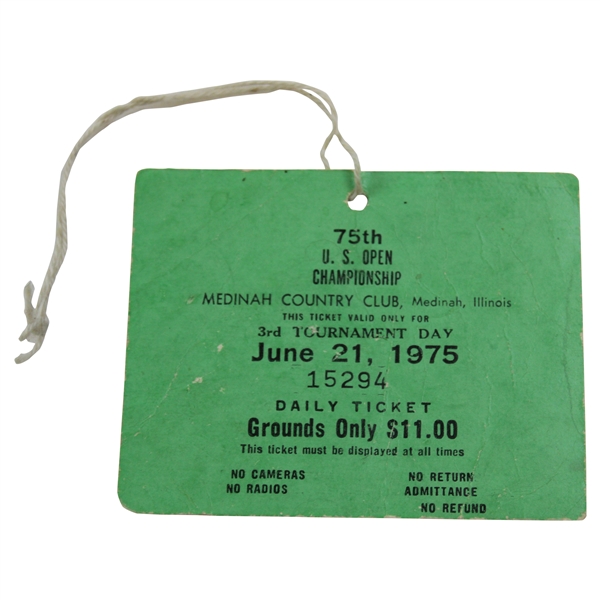 1975 US Open at Medinah Country Club Ticket #15294