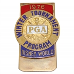 1976 PGA Winter Tournament Program at Disney World Contestant Badge/Clip