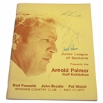 Arnold Palmer & others Signed 1971 Golf Exhibition Program Spokane Country Club JSA ALOA
