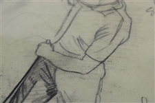 Ben Hogan 4 Poses Sketch Which Appeared In '5 Lessons' Original Artwork by Anthony Ravielli