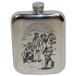 Flask With 3 Golfers Engraved On The Front
