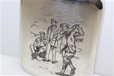 Flask With 3 Golfers Engraved On The Front