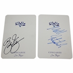 Matt Fitzpatrick & Rickie Fowler Signed Congaree Scorecards JSA ALOA