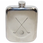 Lahinch Golf Club Square Sporting Fine English Pewter Flask w/Funnel in Original Box