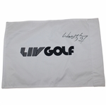 Wayne Gretzky Signed White with Black LIV 18 Golf Flag JSA ALOA
