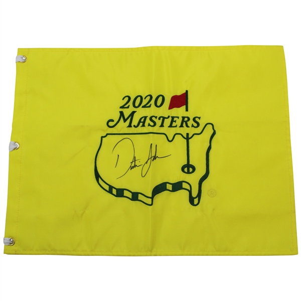 Dustin Johnson Signed 2020 Masters Embroidered Flag JSA ALOA