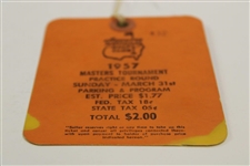 1957 Masters Tournament Sunday Practice Round Ticket #432 - Doug Ford Winner