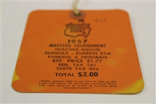 1957 Masters Tournament Sunday Practice Round Ticket #433 - Doug Ford Winner