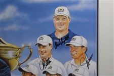 Tiger, Phil & 2004 Ryder Cup Team USA Signed Poster Framed JSA ALOA