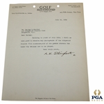 A.W. Tillinghast Signed 1934 Typed Letter to George R. Jacobus on Golf Illustrated Letterhead 7/16 JSA ALOA