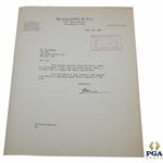 Clifford Roberts Signed 1947 Typed Letter to Ed Dudley on Reynolds & Co Letterhead 9/17 JSA ALOA