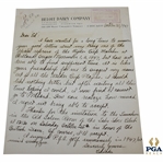 Chick Evans Signed 1947 Handwritten Letter to Ed Dudley on Beloit Dairy Co. Letterhead 10/21 JSA ALOA