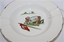 Five (5) Golf Themed Small Porcelain Dishes/Ashtrays