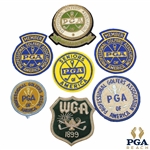 Six (6) PGA Member Crests (Florida, Senior, Member) with a WGA Member Crest