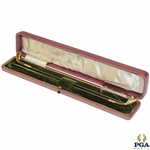 Pair of Gold Tone Long Golf Club Pins in Original Box