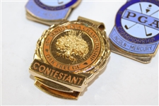 Eight (8) Sr PGA Championship Contestant Badges/Clips 1972 (x2), 1973, 1988, 2000, 2002 & 2006 (x2)