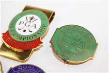Eight (8) PGA Championship Contestant Badges - 1941, 1944, 1946, 1949-1951, 1953 & 1986