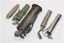 Five (5) Golf Bag Themed Items - Lighter, Knife, Corkscrew & more
