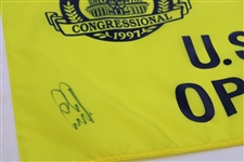 Ernie Els Signed 1997 US Open at Congressional Yellow Screen Flag JSA ALOA