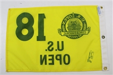 Ernie Els Signed 1997 US Open at Congressional Yellow Screen Flag JSA ALOA