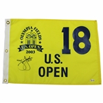 Jim Furyk Signed 2003 US Open at Olympia Fields Yellow Screen Flag BECKETT #AA26379