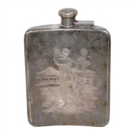 Sterling Silver Hand Etched Pocket Monogrammed Flask 