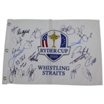 2020 Ryder Cup Flag Signed By Dustin Johnson, Rory McIlroy, Captain Steve Stricker, & 16 More JSA ALOA