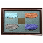 Nicklaus(x2), Geiberger & Casper Signed Golf Gloves Display - 1966 Major Champs - Framed JSA ALOA