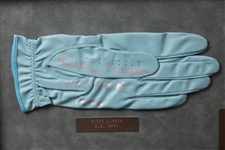 Nicklaus(x2), Geiberger & Casper Signed Golf Gloves Display - 1966 Major Champs - Framed JSA ALOA