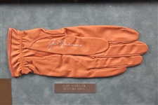 Nicklaus(x2), Geiberger & Casper Signed Golf Gloves Display - 1966 Major Champs - Framed JSA ALOA
