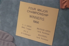 Nicklaus(x2), Geiberger & Casper Signed Golf Gloves Display - 1966 Major Champs - Framed JSA ALOA