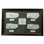 McIlroy(x2), Kaymer & Watson Signed Golf Gloves Display - 2014 Major Champs - Framed JSA ALOA