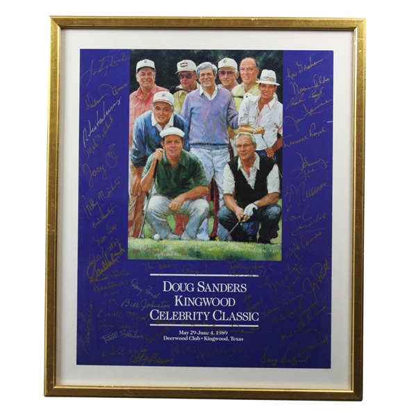 Multi-Signed 1989 Doug Sanders Kingwood Celebrity Classic Poster - Framed JSA ALOA