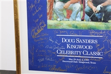 Multi-Signed 1989 Doug Sanders Kingwood Celebrity Classic Poster - Framed JSA ALOA