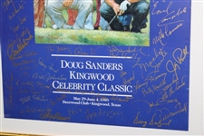 Multi-Signed 1989 Doug Sanders Kingwood Celebrity Classic Poster - Framed JSA ALOA