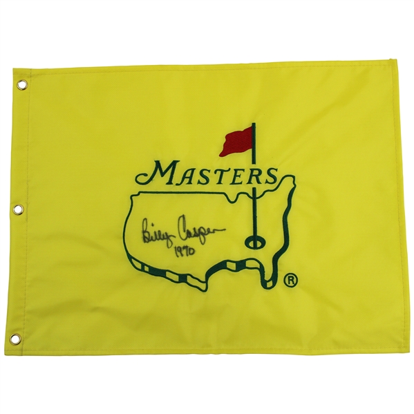 Billy Casper Signed Masters Undated Embroidered Flag with 1970 JSA ALOA