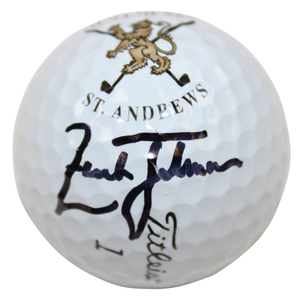 Zach Johnson Signed Titleist Old Course St. Andrews Logo Golf Ball JSA ALOA