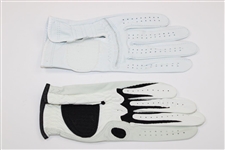 Arnold Palmer & Gary Player Signed LH White Golf Gloves JSA ALOA