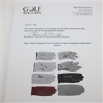 Rose, Fleck, Graham & Five (5) other US Open Champions Signed Golf Gloves JSA ALOA