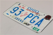 Big 3' Palmer, Nicklaus & Player Plus Trevino & Geiberger Signed 1993 PGA License Plate JSA ALOA