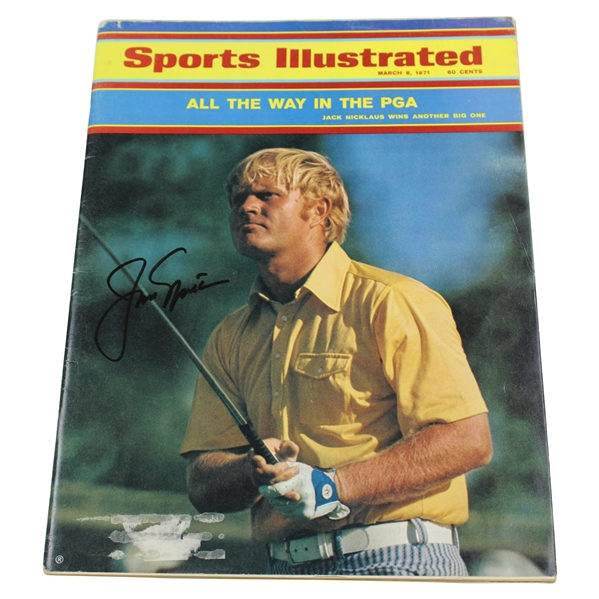 Jack Nicklaus Signed 1971 Sports Illustrated Pga Championship Magazine JSA ALOA