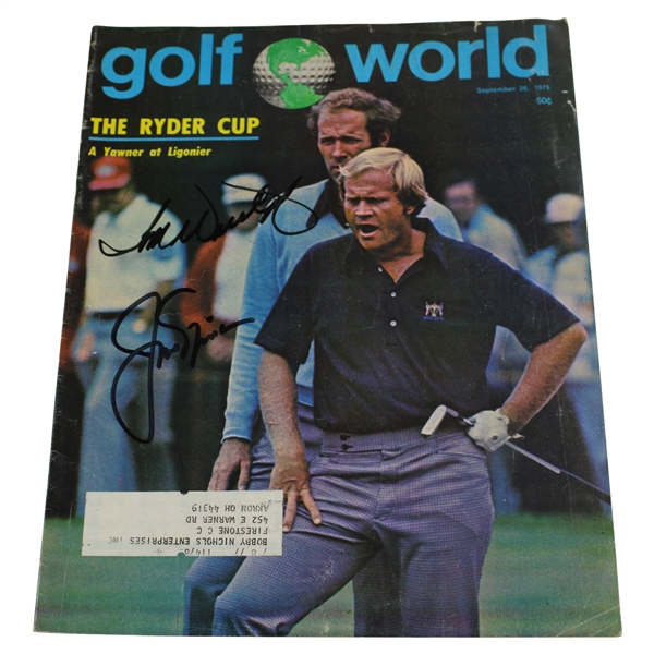 Jack Nicklaus And Tom Weiskopf Signed 1975 Golf World Ryder Cup Magazine JSA ALOA