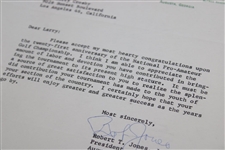 Bobby Jones Signed 1957 Letter to Larry Crosby on Augusta National Letterhead JSA ALOA