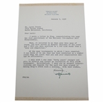 Francis Ouimet Signed 1957 Letter to Larry Crosby on Letterhead JSA ALOA