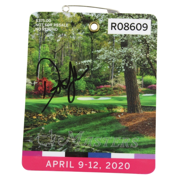 Dustin Johnson Signed 2020 Masters Tournament Series Badge #R08609 JSA ALOA