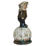 Vintage Hand Painted Brass Caddie Bell