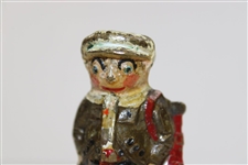 Vintage Hand Painted Brass Caddie Bell