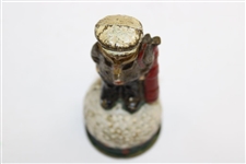 Vintage Hand Painted Brass Caddie Bell