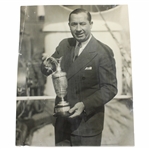 1928 Walter Hagen British Open Champion Claret Jug Press Photo