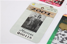 2001, 2002, 2004, 2005, 2006 & 2010 Masters SERIES Badges - Tiger & Mickelson Wins
